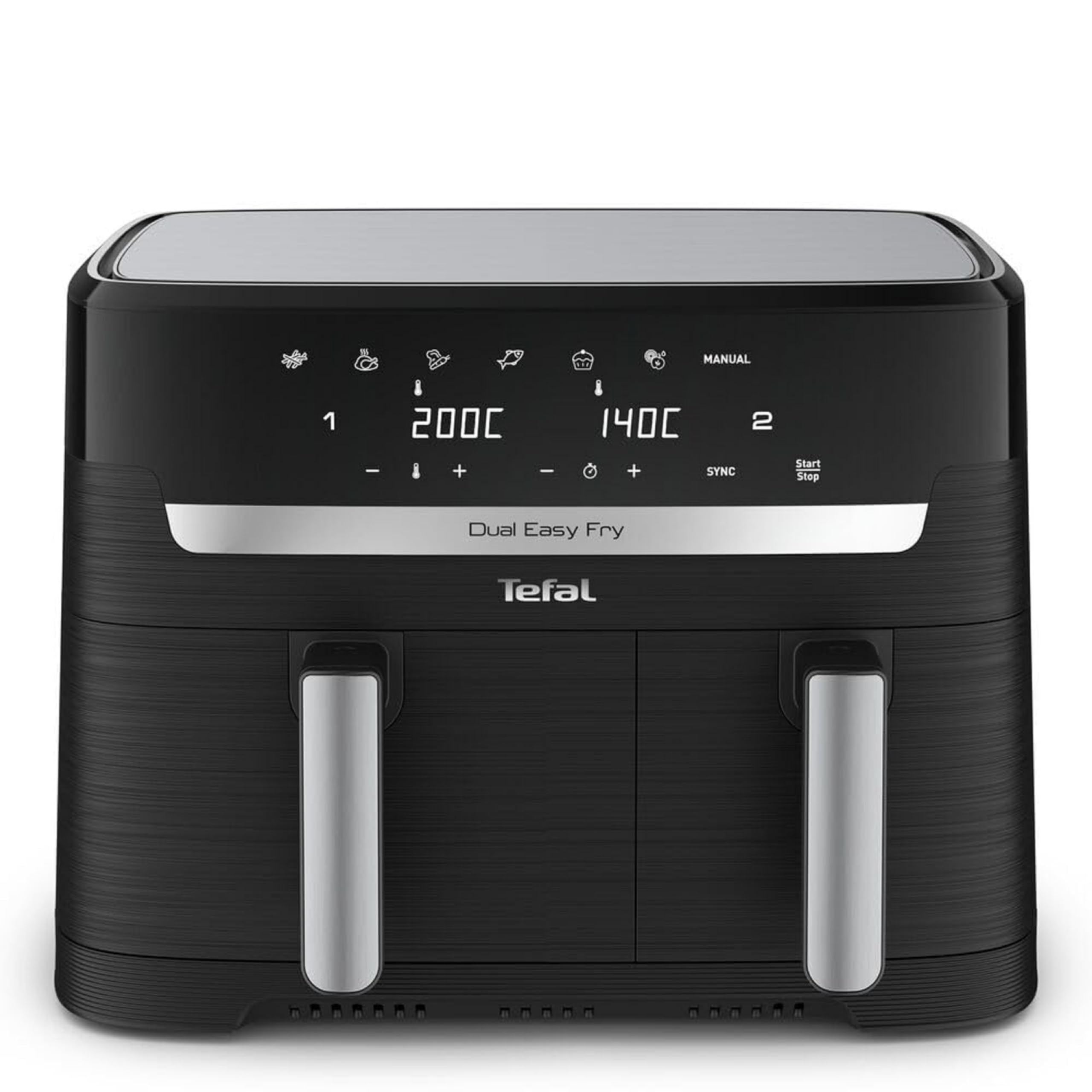 Tefal Easy Fry Dual Zone Digital Air Fryer, 2 Drawers, 8.3L, 8in1, Air Fry, Extra Crisp, Roast, Bake, Reheat