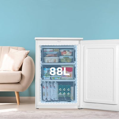 COMFEE' RCU83WH2(E) 88L Freestanding Under Counter Freezer, 55cm Wide, Reversible Door