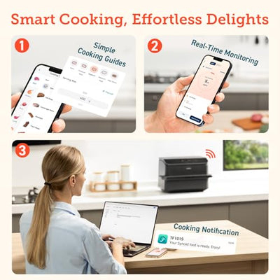 COSORI Dual Air Fryer TwinFry, 10L Flexible Capacity, Single & Double Zone Convertible, 4 Fast Heaters