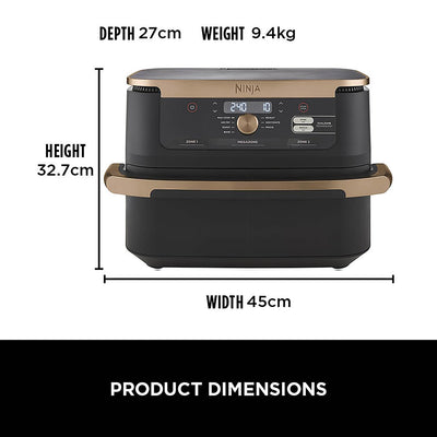 Ninja Foodi FlexDrawer Air Fryer, Dual Zone with Removable Divider, Large 10.4L Drawer, 7-in-1