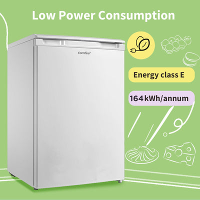 COMFEE' RCU83WH2(E) 88L Freestanding Under Counter Freezer, 55cm Wide, Reversible Door
