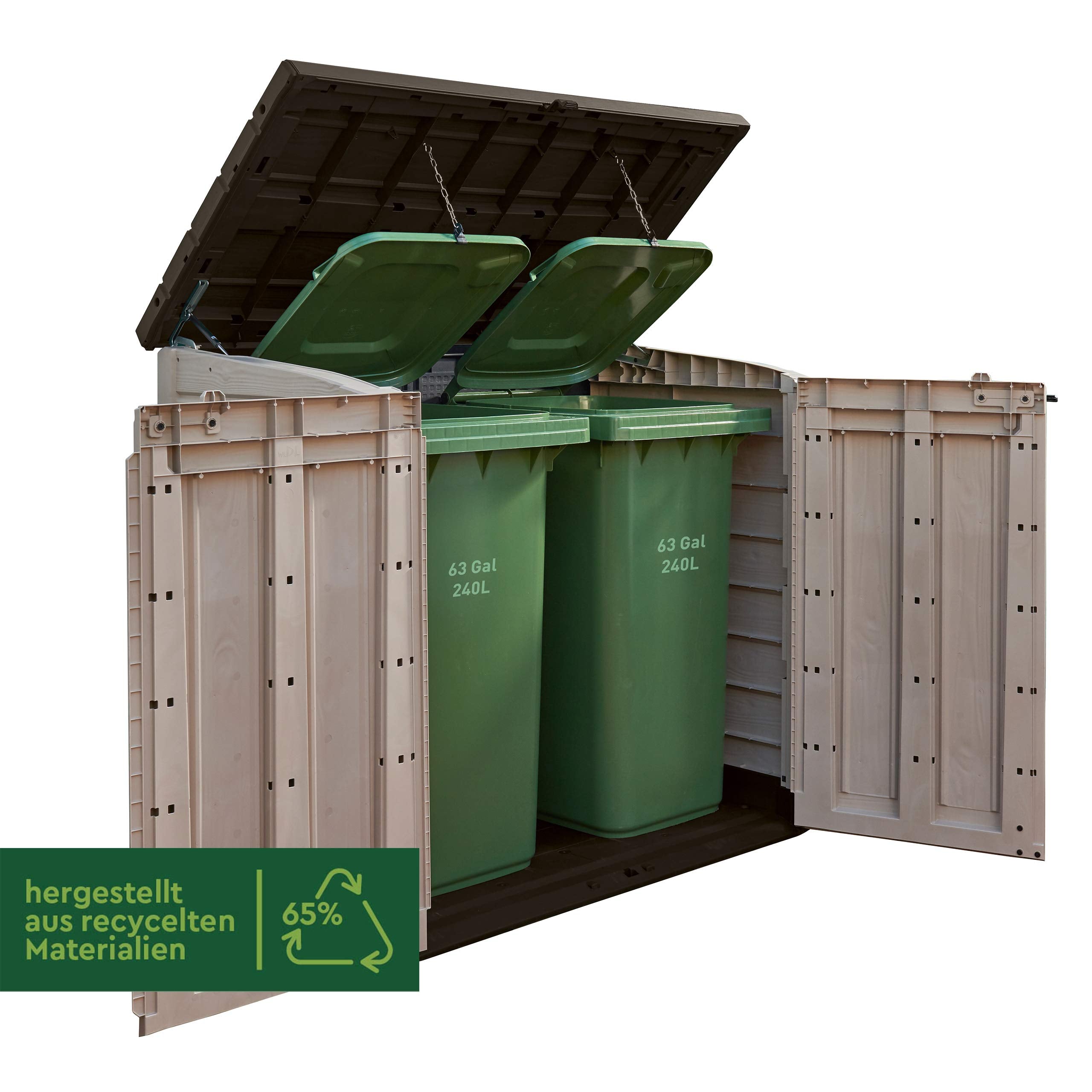 Keter Store-It Out Max Outdoor Garden Storage Shed, Beige and Brown, 145.5 x 82 x 125 cm (L x H x W)