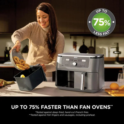 Ninja MAX 6 in 1 Dual Zone Air Fryer DZ400UK 9.5L Gunmetal Grey - Clearance